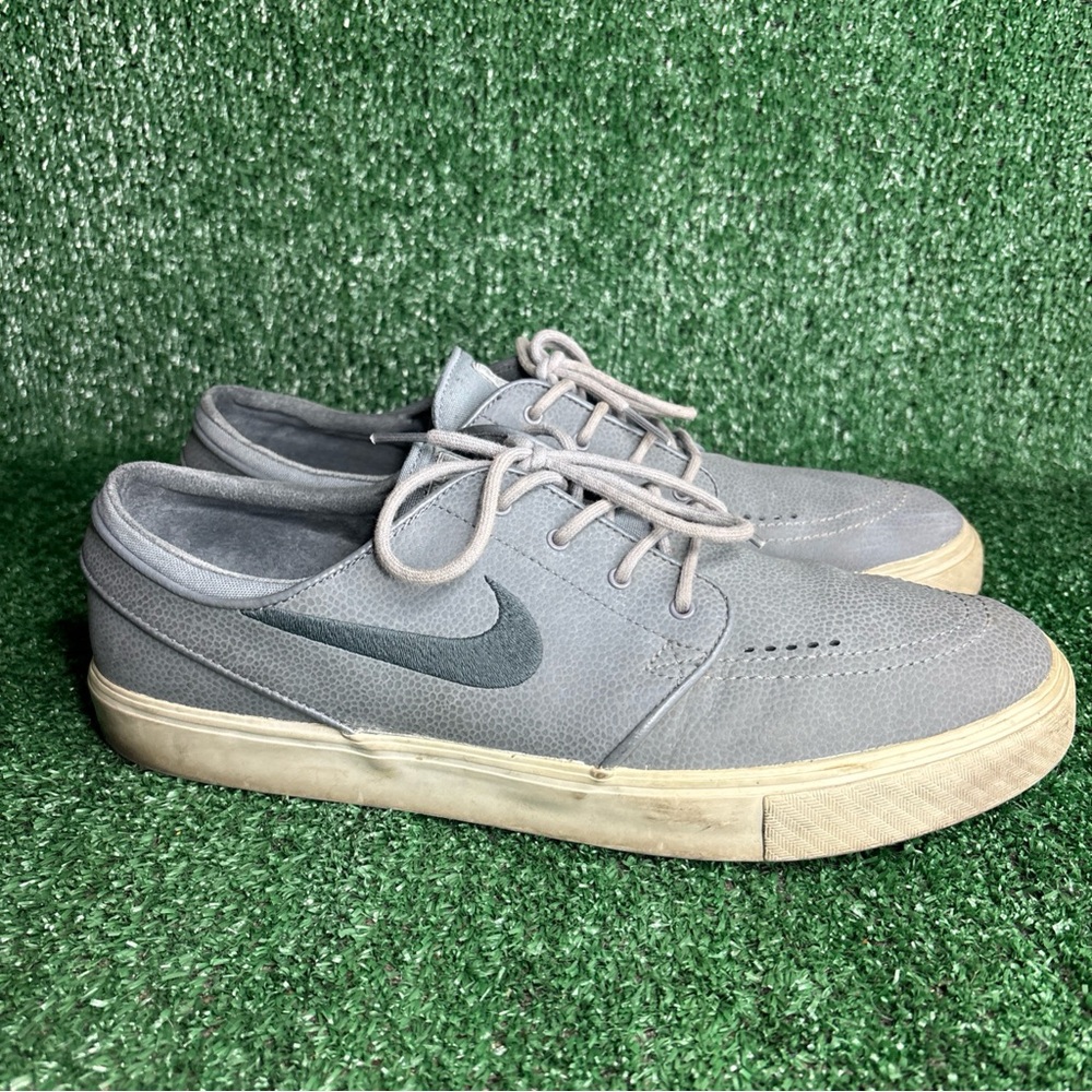 Nike SB Zoom Stefan Janoski Gray Leather Skate Shoes Men's Size 12